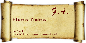 Florea Andrea névjegykártya